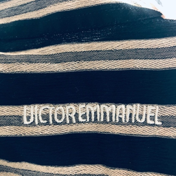 COPY - Mens Black/Tan Striped Dress Shirt.Size medium SingleMom BreastCancer Fu… - Picture 4 of 6